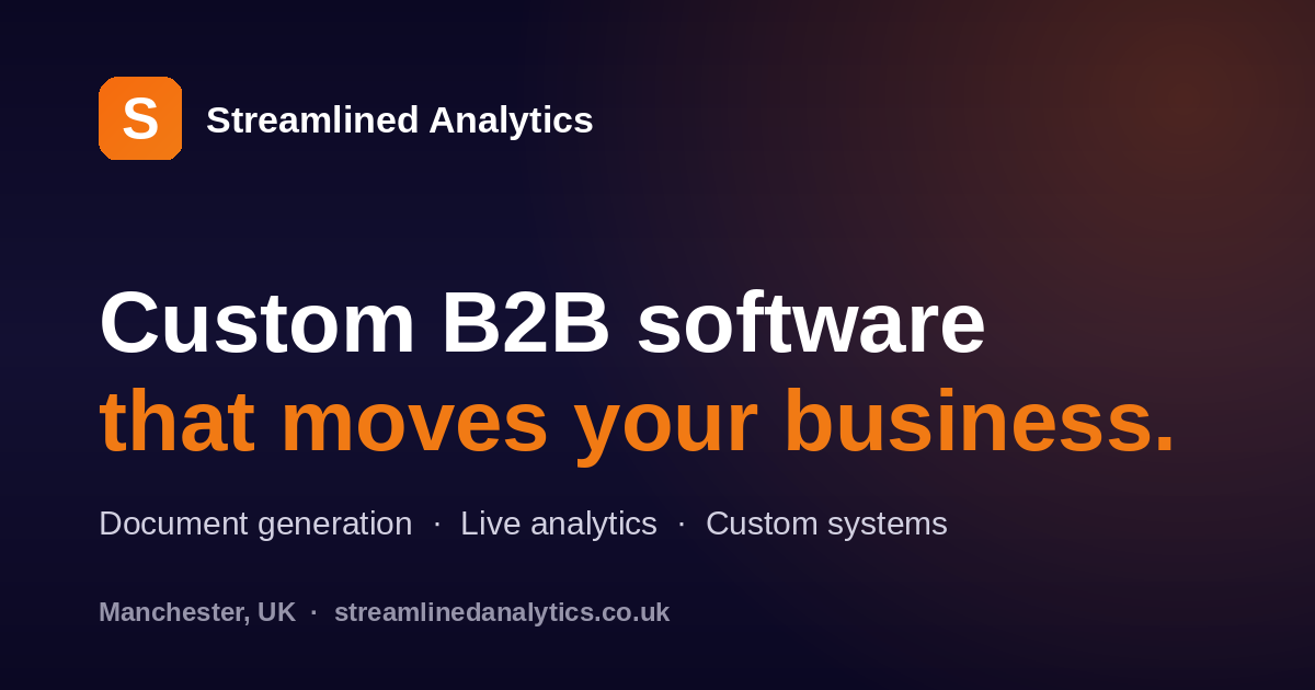 Photograph for Streamlined Analytics, Information Technology & Services business in Stockport